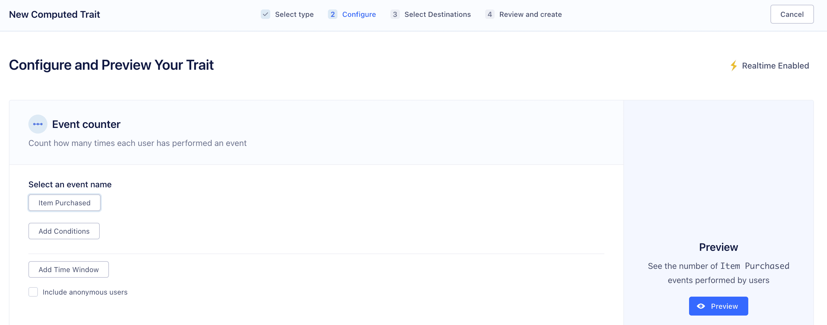 Screenshot of Configure and Preview Your Trait page.