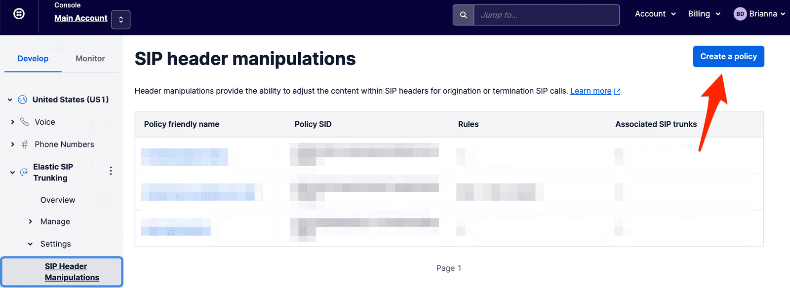 Manipulation policy details with Add request rule button highlighted.
