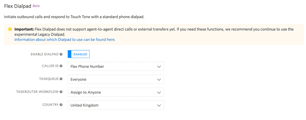 Configure the Flex Dialpad.