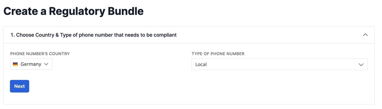 Select Germany and local type for phone number compliance.