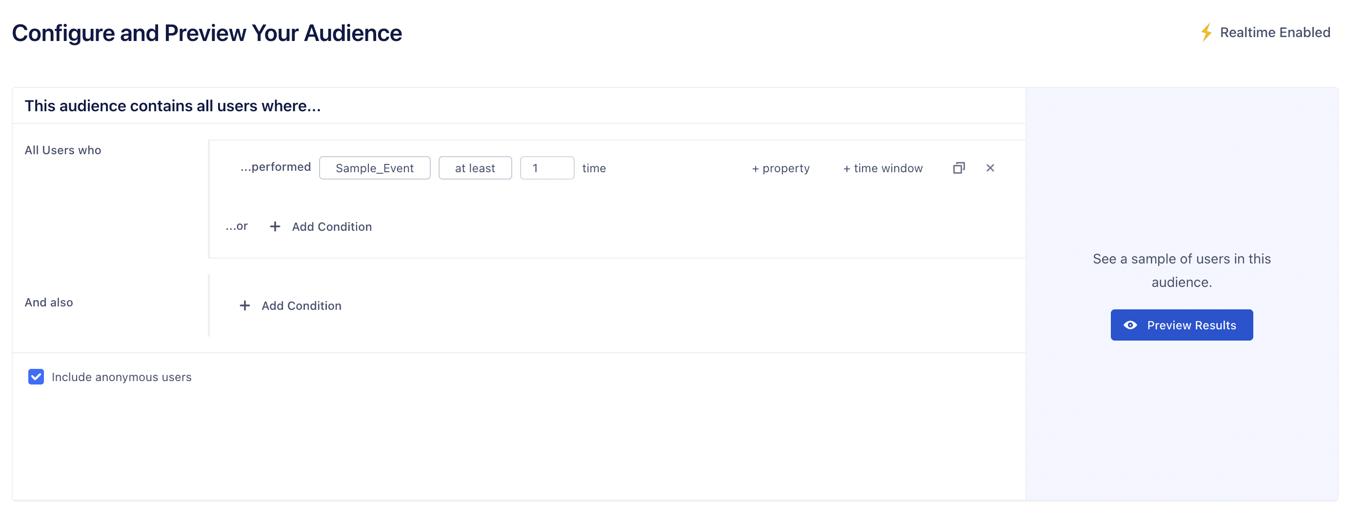 Screenshot Configure and Preview your Audience page.
