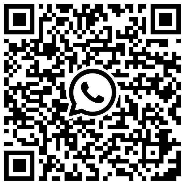 QR code with WhatsApp logo for scanning.