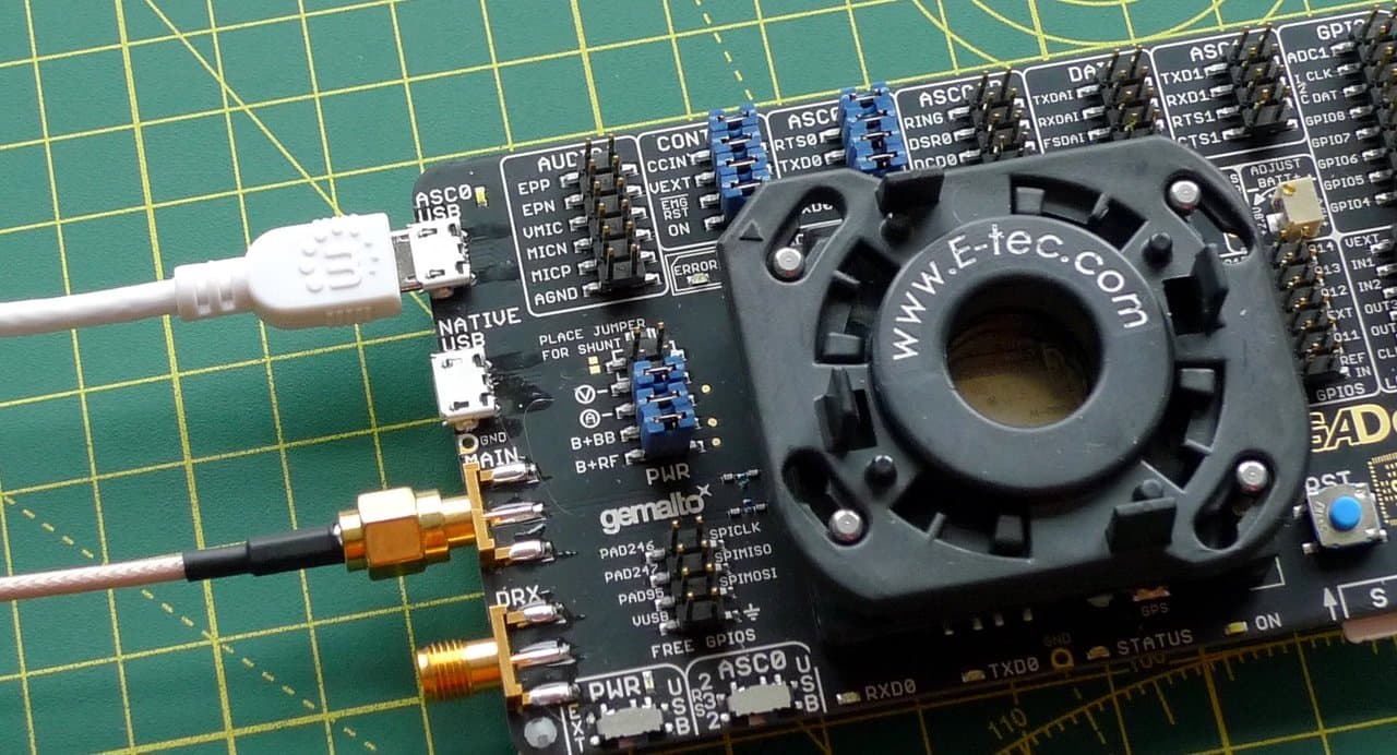 Connect the Micro USB cable to the USB connector at the top left of the board.