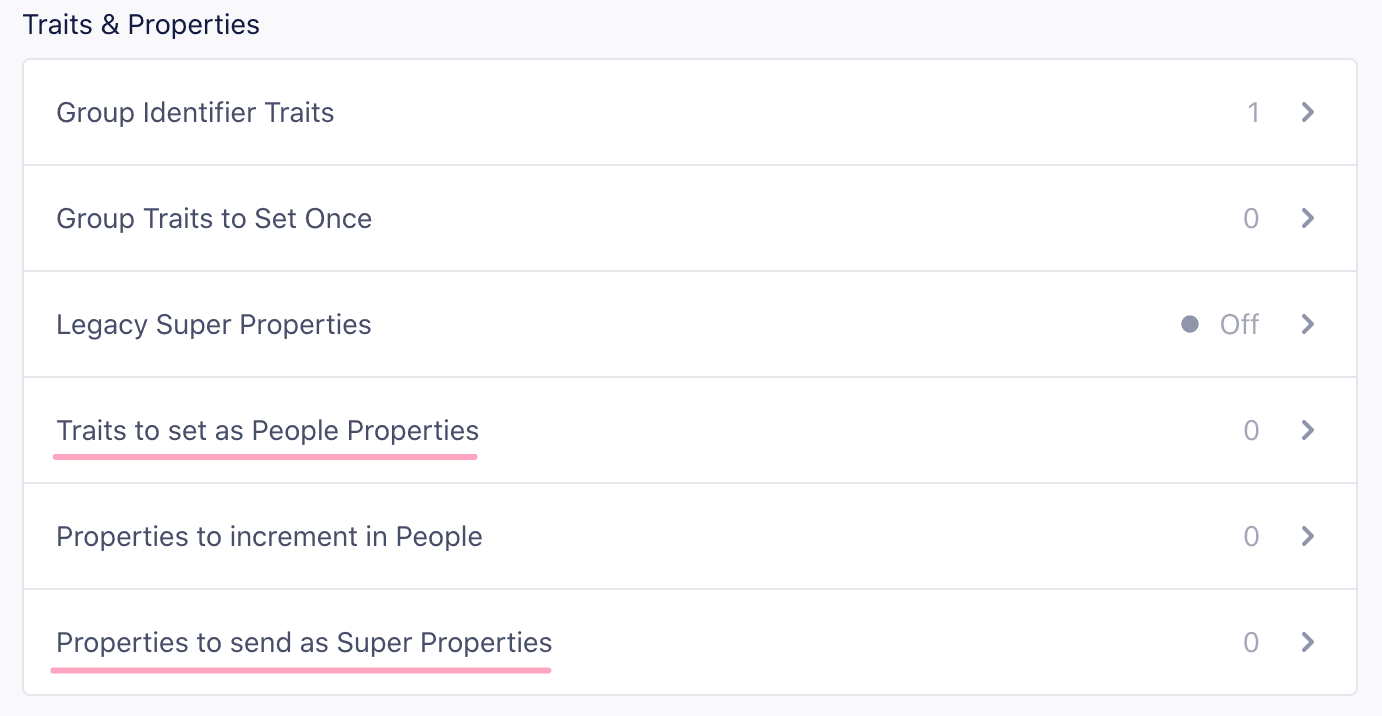 mixpanel people properties list.