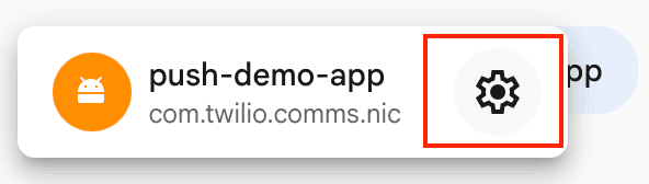 Firebase project overview with the gear icon for accessing app settings.