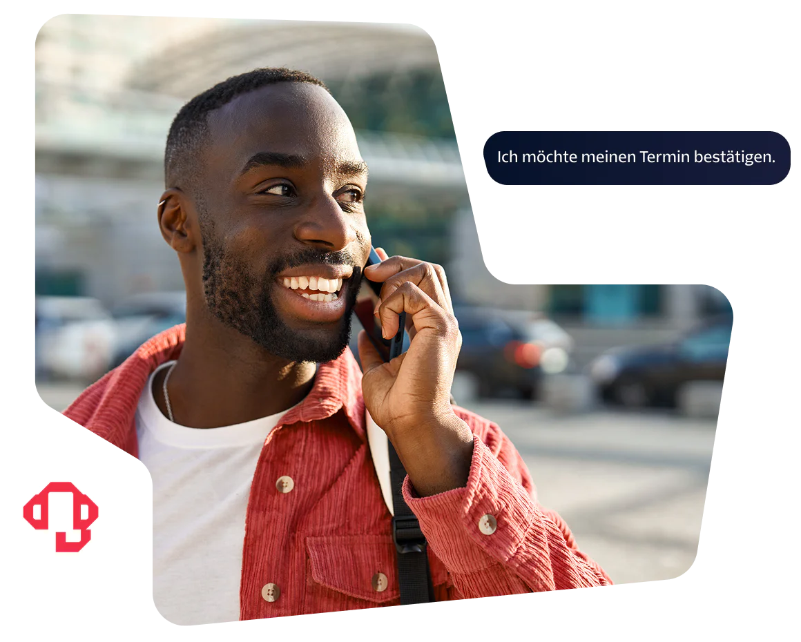Man in red sweater checks phone for sweater discount notification from Owl Sweaters.