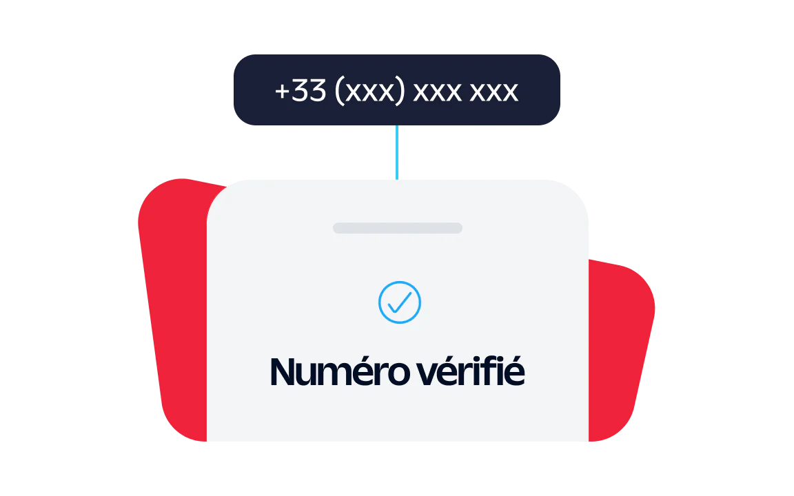 A phone number with the text Number verified and a check mark indicating verification.