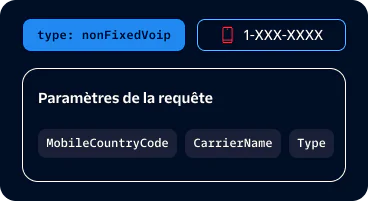 Example of query parameters including FirstName, AddressLine, City, and State with a phone number