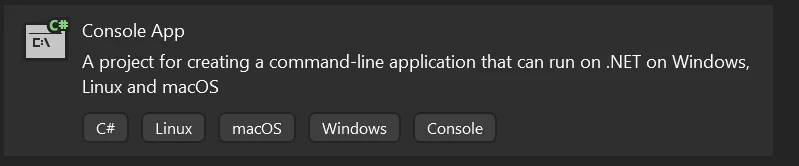 Creating a C# Console app in Visual Studio
