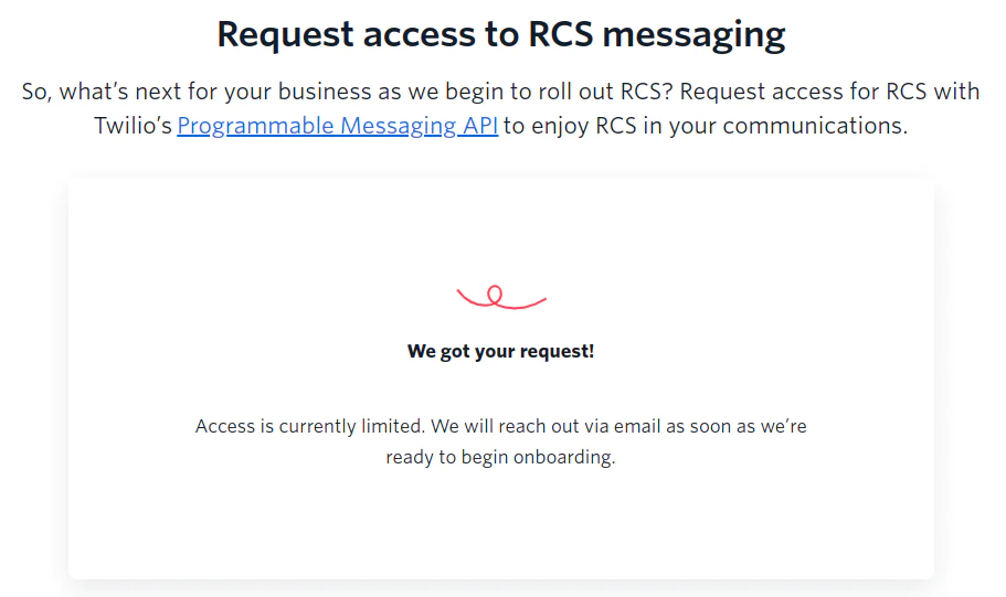 Request access to Twilio RCS messaging