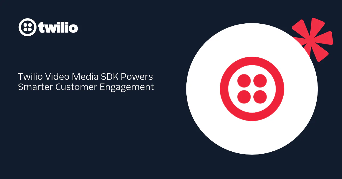 Twilio Video Media SDK advertisement with Twilio logo and text about smarter customer engagement.