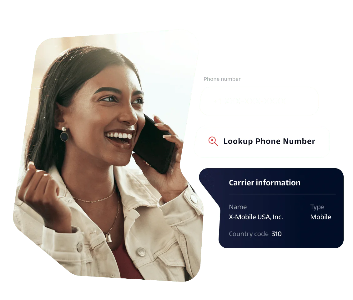  Illustration showing how a business can use Lookup to verify a customer’s phone number as a security measure. 