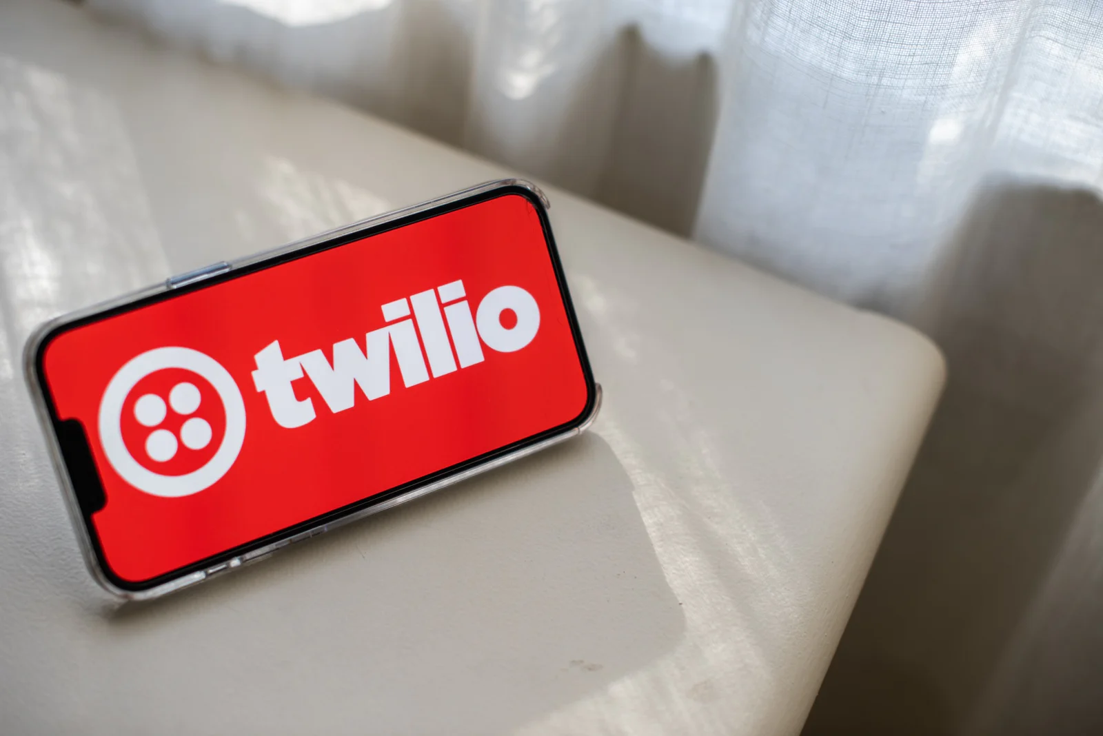Twilio logo on mobile device