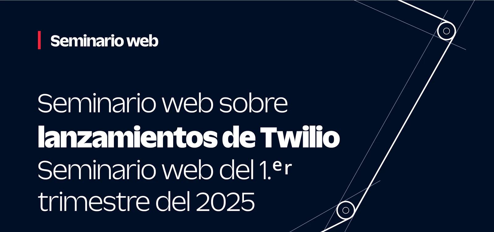 Twilio Q2 2025 release webinar announcement with Twilio logo on a red and white background.
