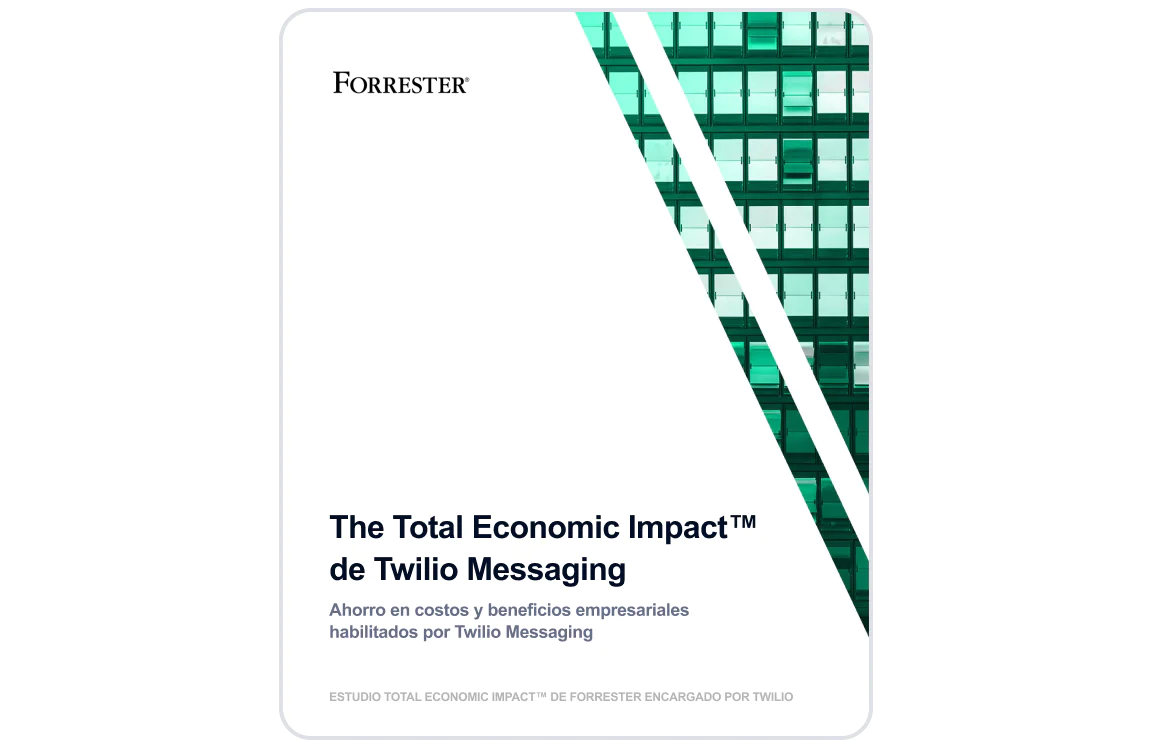 Report cover titled The Total Economic Impact of Twilio Messaging by Forrester