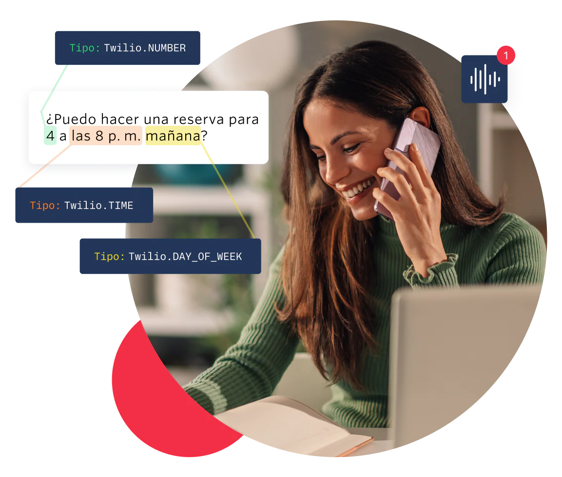 Illustration showing how a company can analyze and extract information from a customer phone call. 