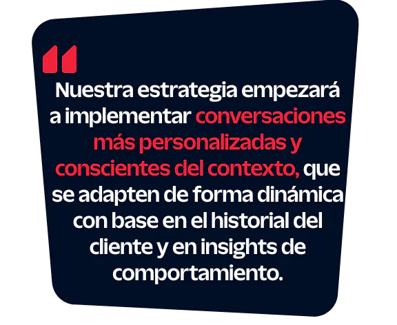 Texto sobre conversaciones personalizadas y conscientes del contexto con uso de IA.