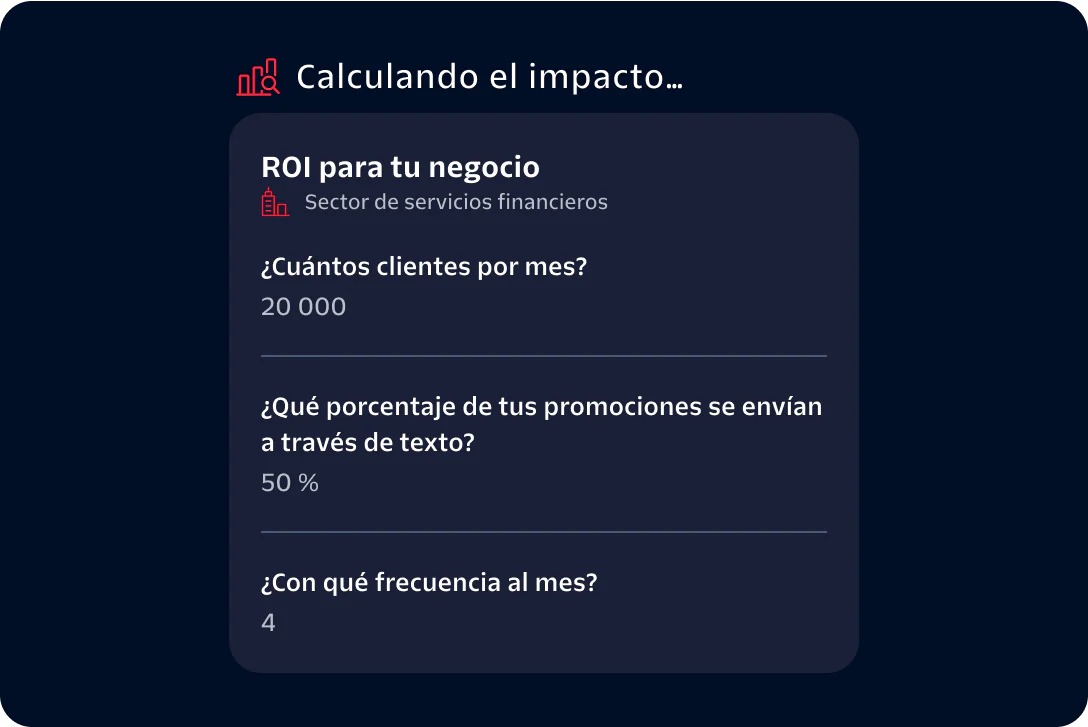 ROI calculation tool for financial services with monthly customers, promo percentage, and frequency data.