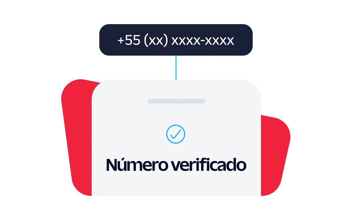 A phone number with the text Number verified and a check mark indicating verification.