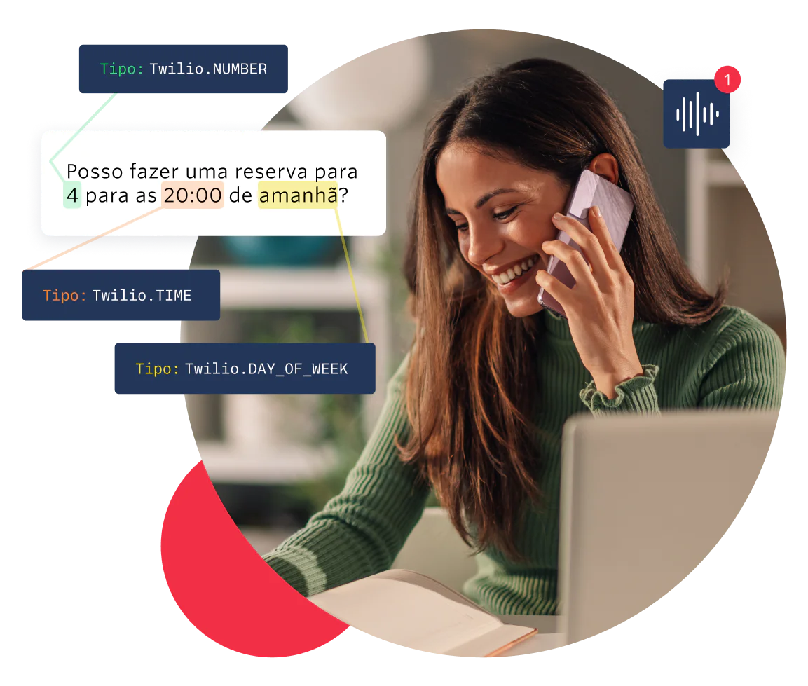 Illustration showing how a company can analyze and extract information from a customer phone call. 