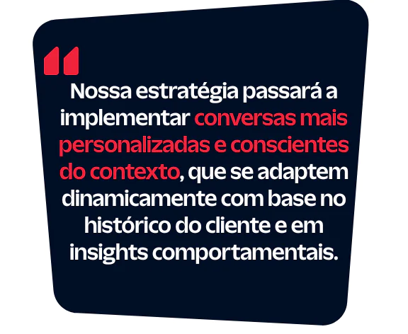 Enfatizando uma estratégia dinâmica focada em interações personalizadas e sensíveis ao contexto com os clientes, baseada em insights comportamentais.