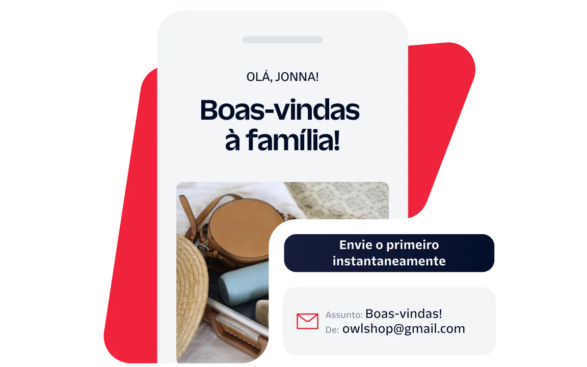 Welcome Email for New Subscriber Smartphone screen showing a welcome message to Jonna with email subscription information.