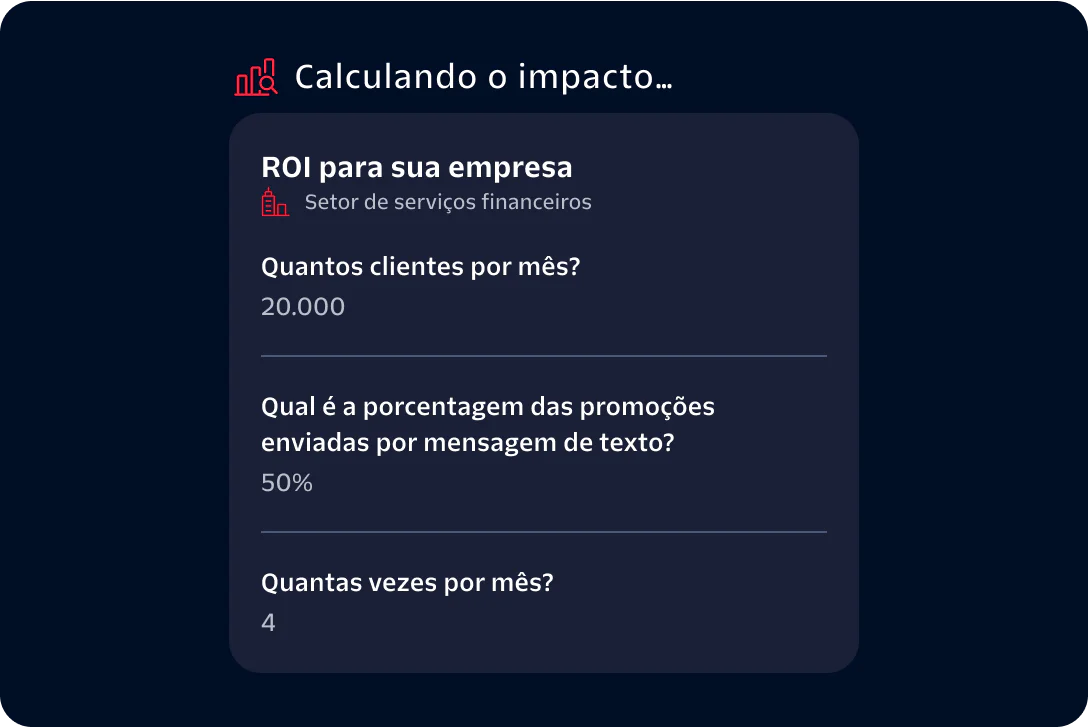 ROI calculation tool for financial services with monthly customers, promo percentage, and frequency data.